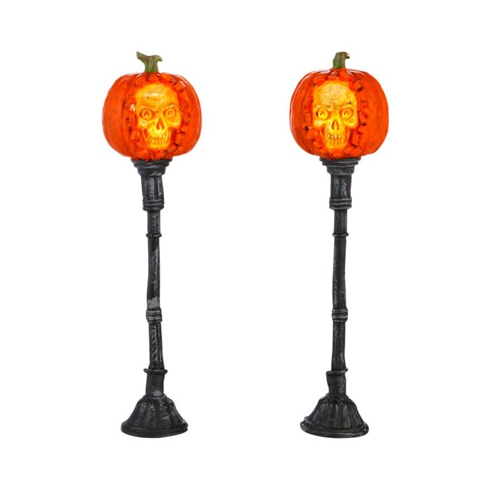 D-56 Halloween Collectible: Street Lights Evil Pumpkin