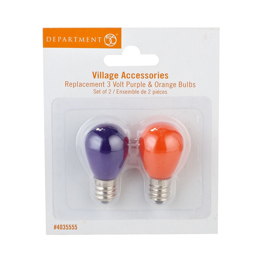 D-56 Village Electrical: Bulbs Replacement Purple & Orange 3V