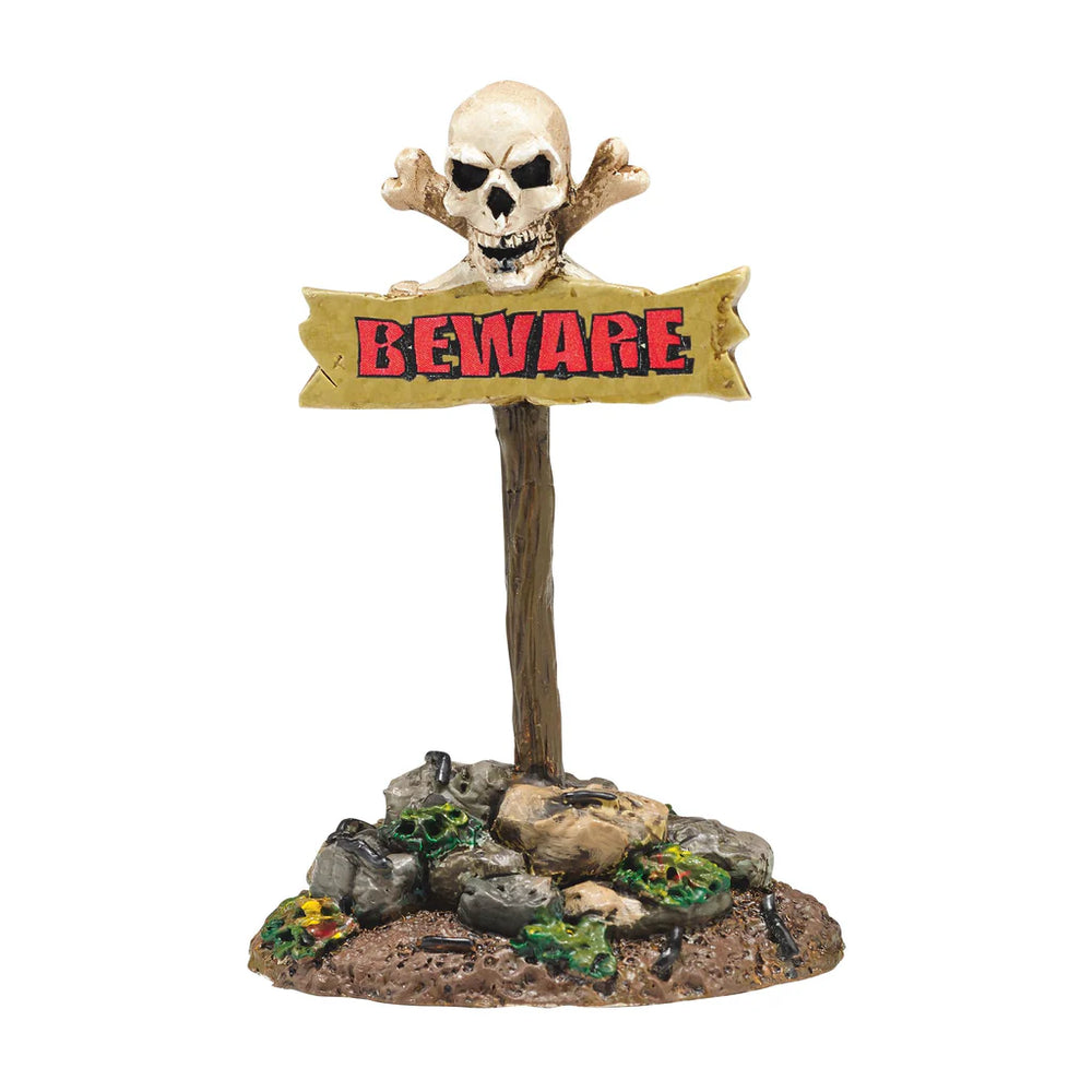 D-56 Halloween Collectible: Boneyard Beware Of The Boneyard Sign