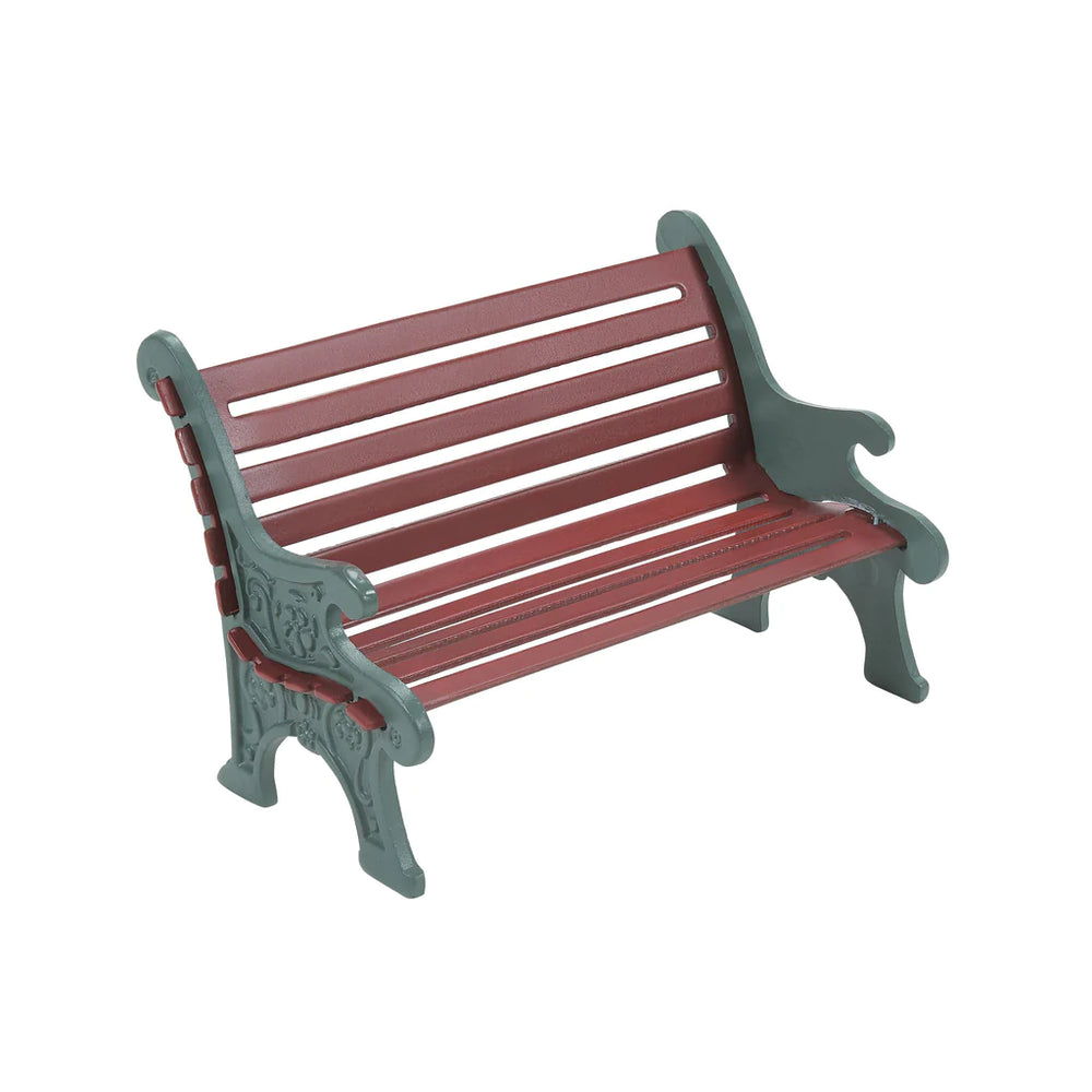 D-56 Accessory: Red Wrought Iron Park Bench
