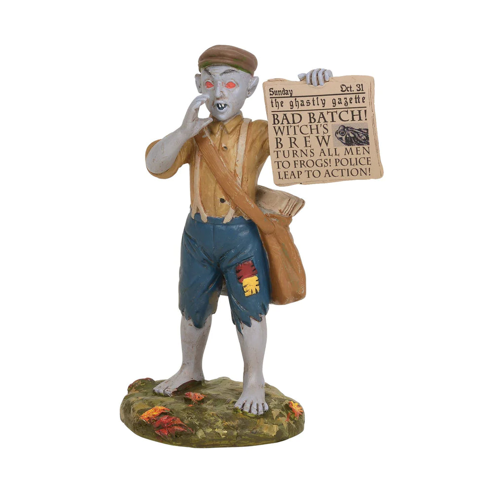 D-56 Halloween Collectible: Bad News Paperboy