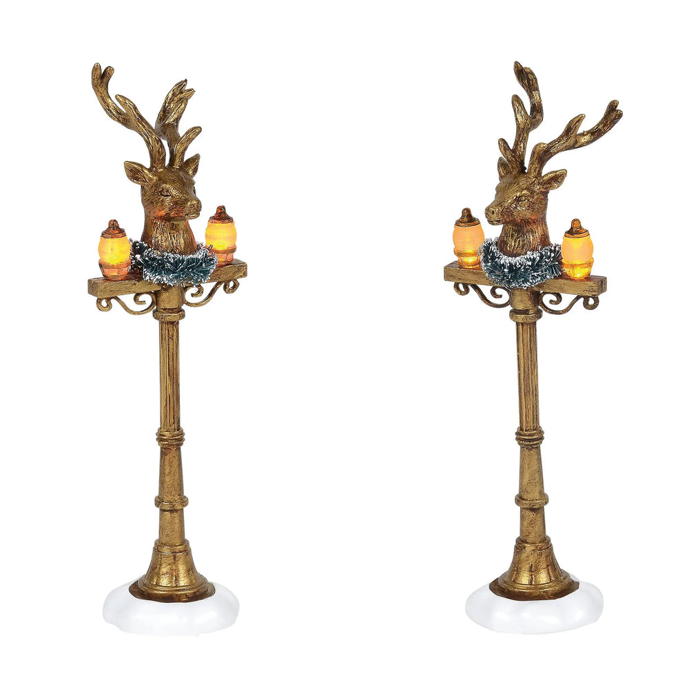 D-56 Village Accessory: Lamp Post Reindeer