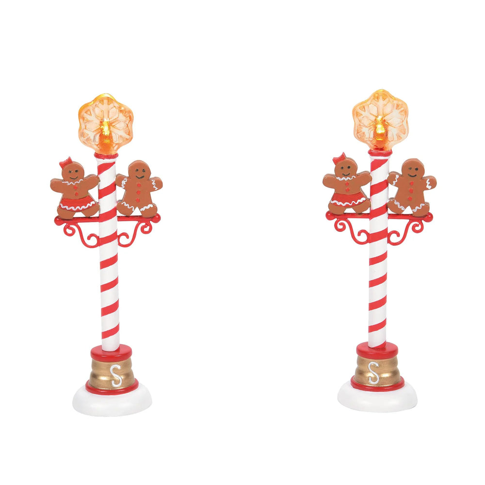 D-56 Village Accessory: Gingerbread Christmas Street Lights