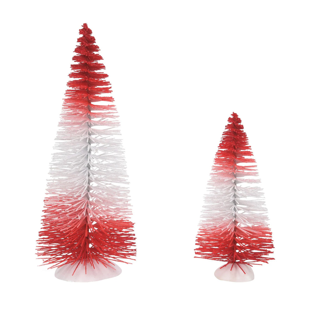 D-56 Village Accessory: Candy Cane Peppermint Stripe Trees