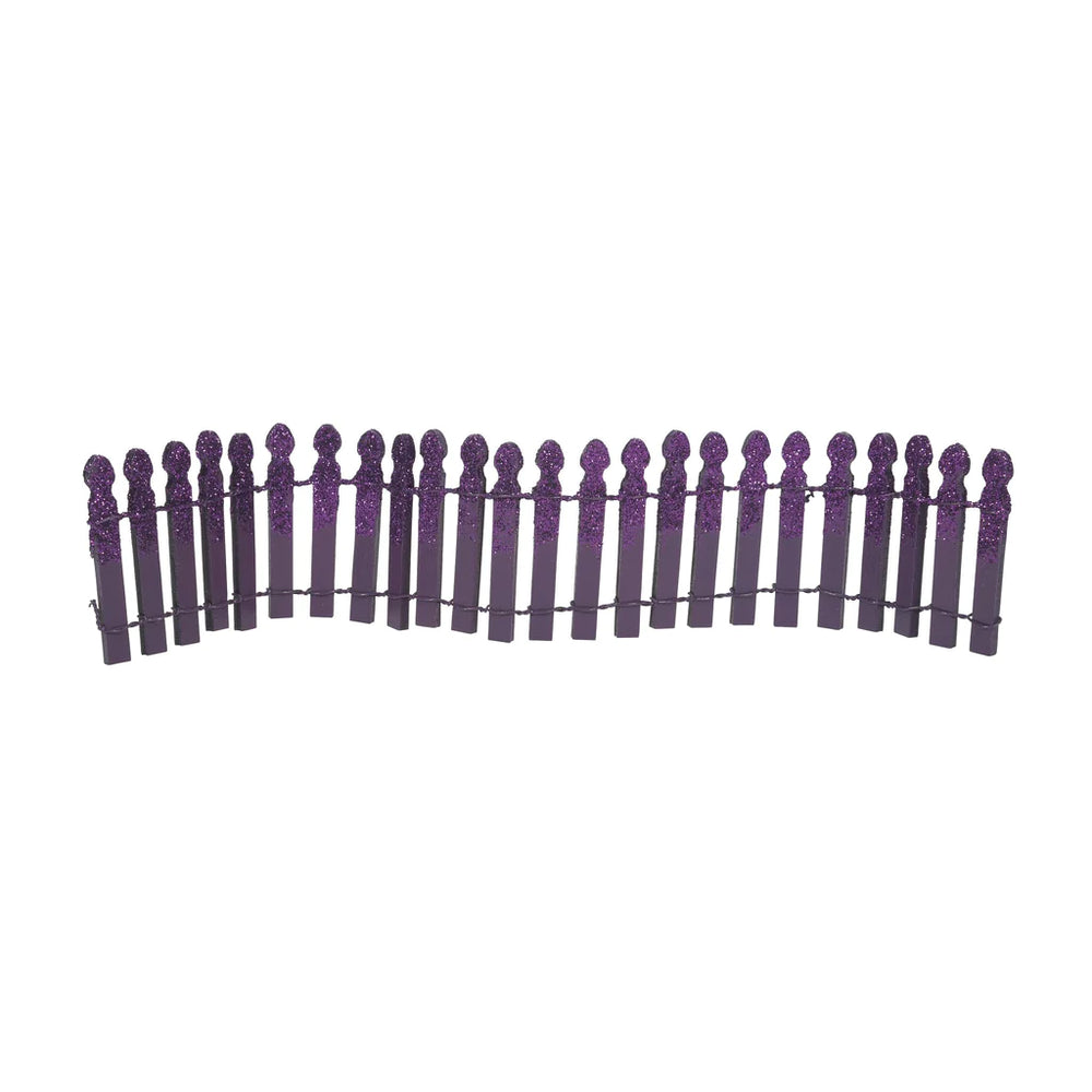 D-56 Collectible: Ghoulish Purple Glitter Fence