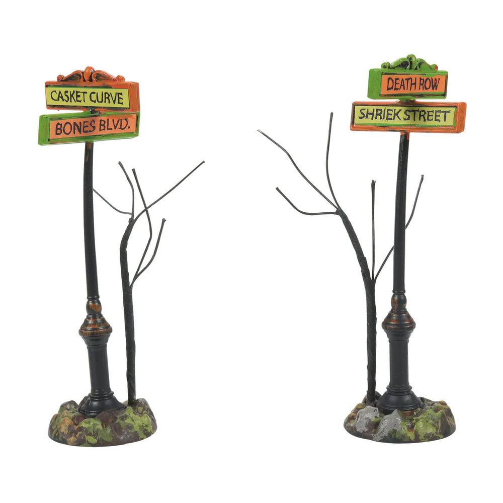 D-56 Collectible: Creepy Village Street Signs
