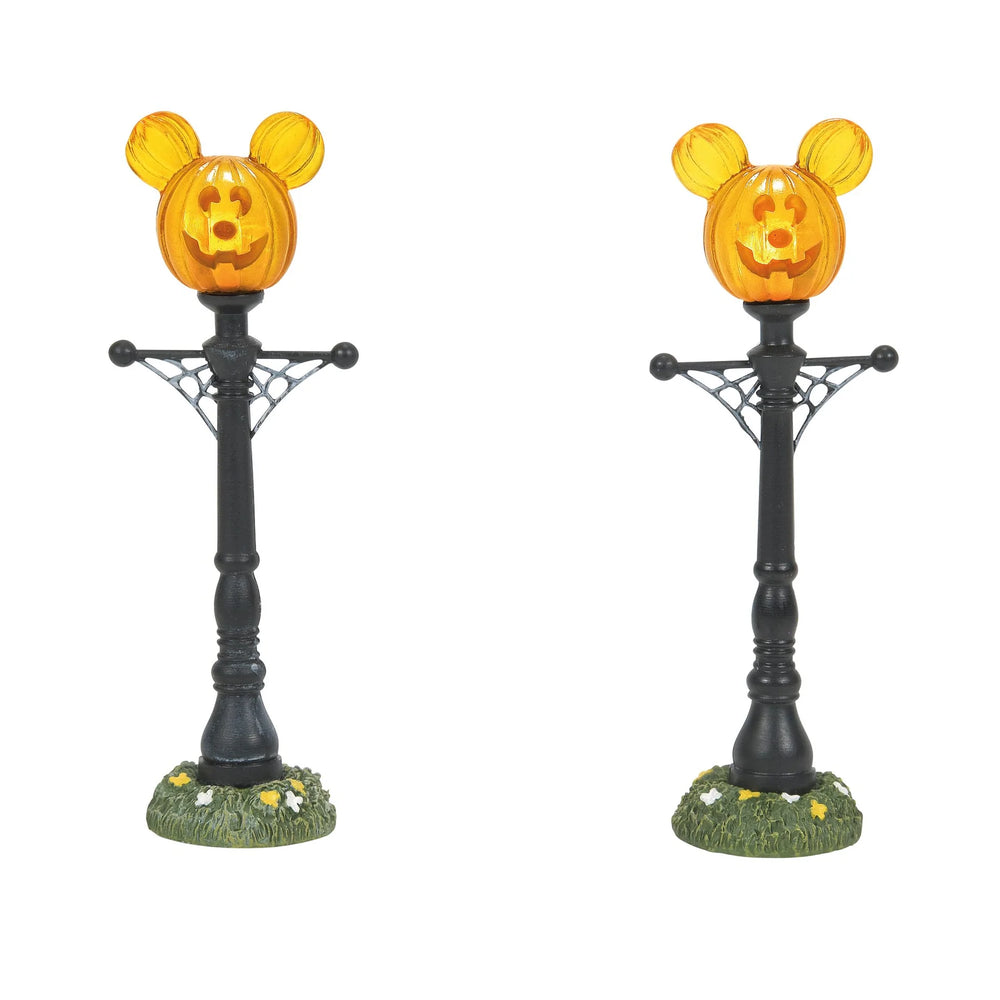 D-56 Halloween Collectible: Disney Mickey's Pumpkintown Street Lights