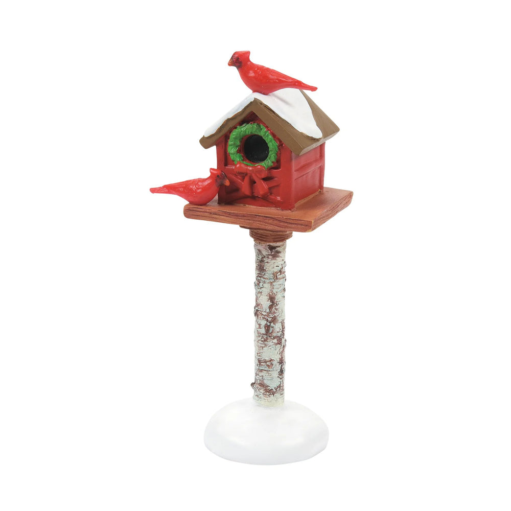 D-56 Village Accessory: Cardinal Christmas Bird Feeder