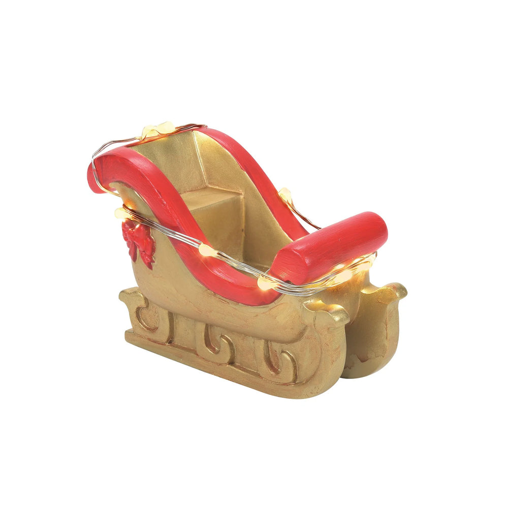 D-56 Village Accessory: Golden Lit Santa's Sleigh