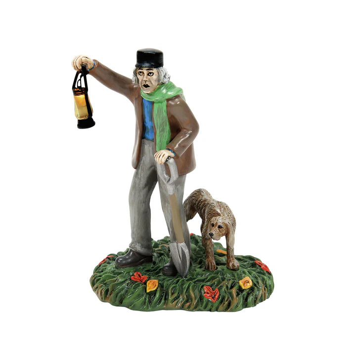 D-56 Halloween Collectible: Haunted Mansion Silas Crump & His Dog, Bones