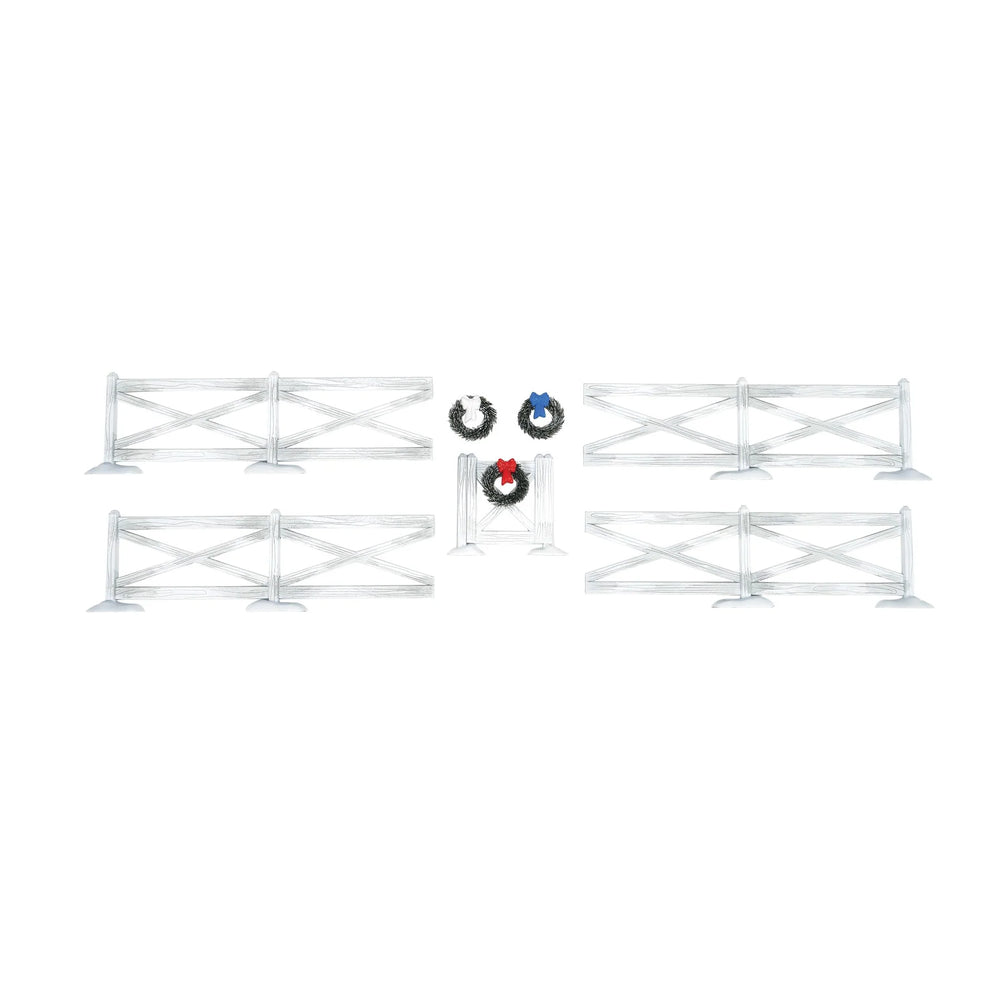 D-56 Village Accessory: Crossbuck Fence Set White