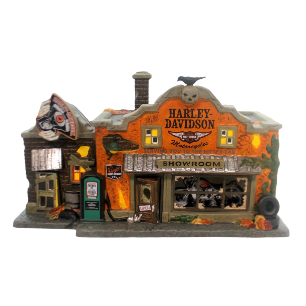 D-56 Halloween Collectible: Harley-Davidson Last Chance Garage