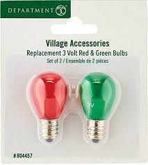 D-56 Village Electrical: Bulbs Replacement Red & Green 3V